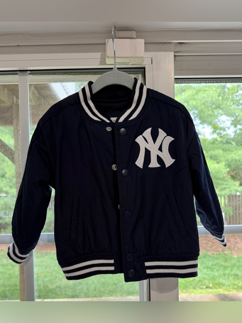 GAP Baby Navy & White NY Yankees Logo Bomber Jacket